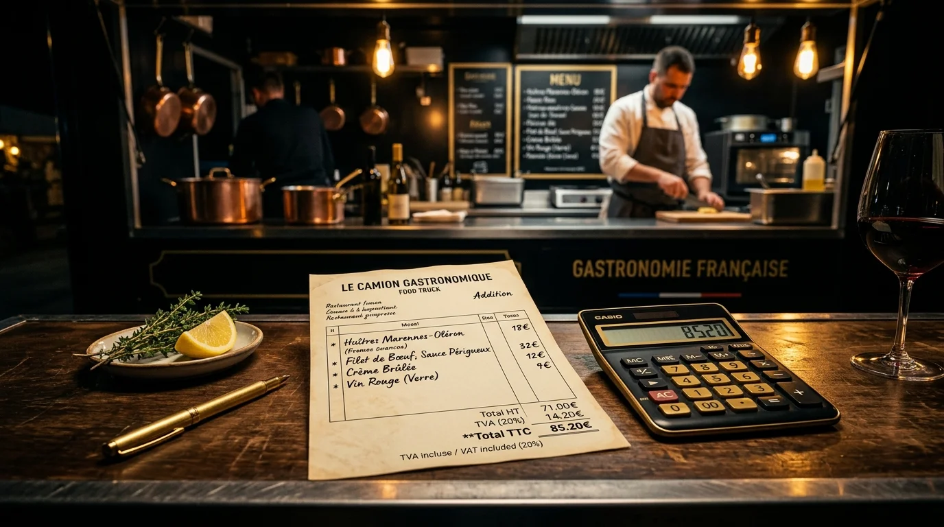 TVA food truck et facturation électronique 2026 : franchise, dépassement, option débits
