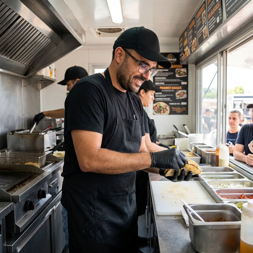 Cyril Quesnel en action dans une cuisine professionnelle
